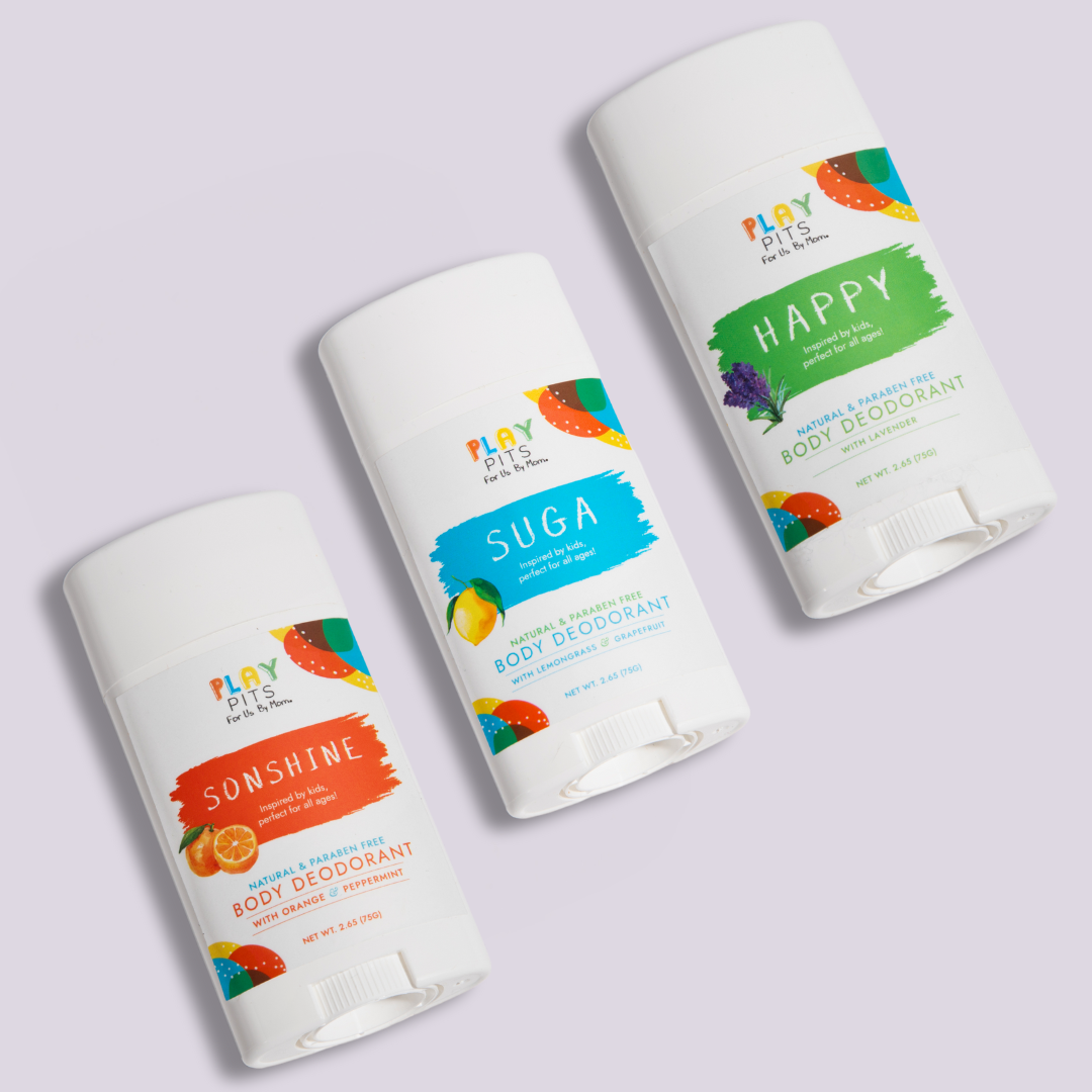 Kids Deodorant 3-Pack Bundle: Suga, Happy, Sonshine - Play Pits