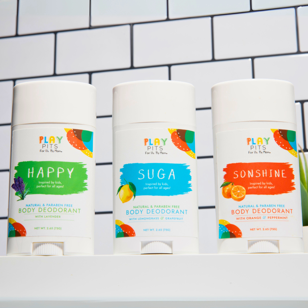 Kids Deodorant 3-Pack Bundle: Suga, Happy, Sonshine - Play Pits